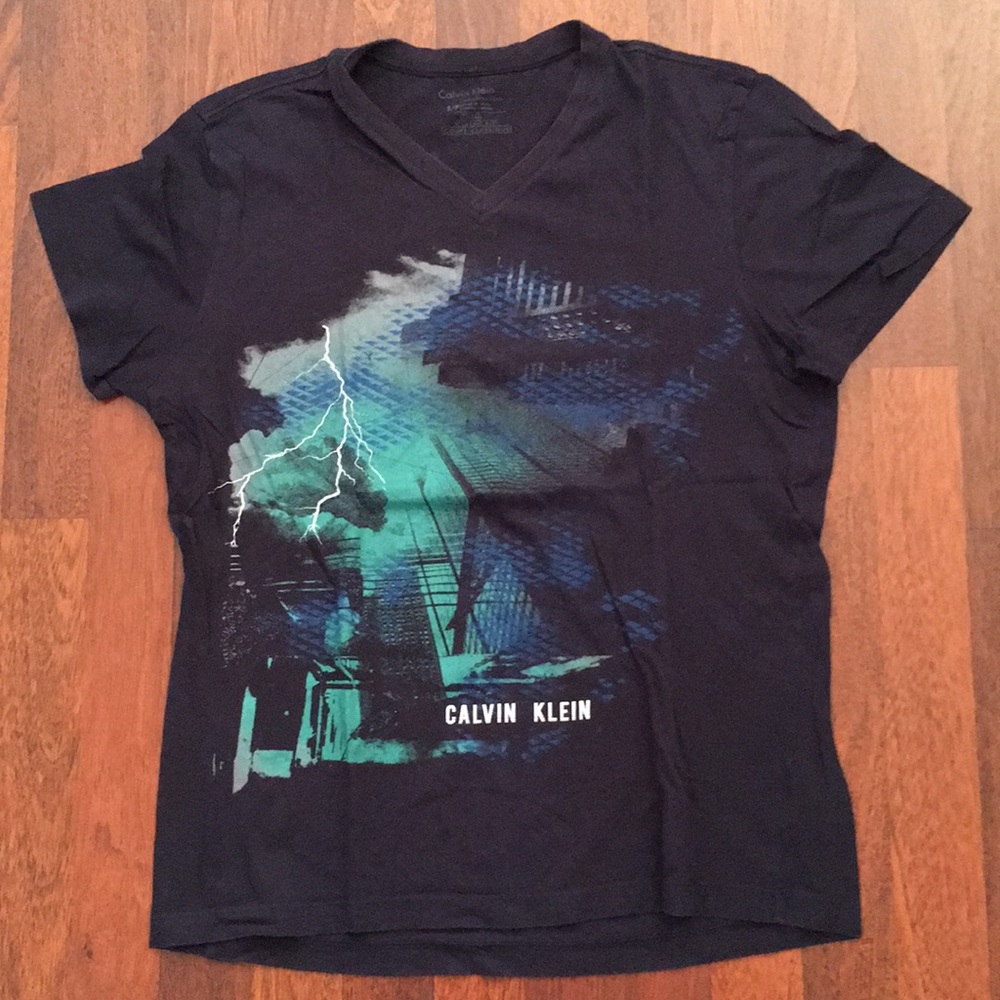 Blue Calvin Klein tee